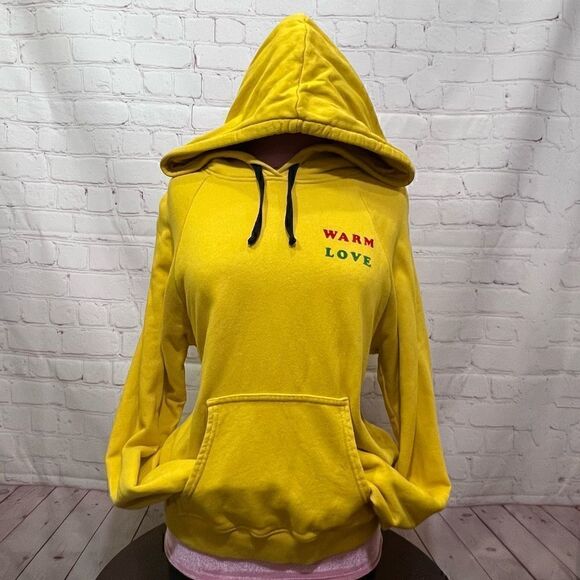 M WARM Graphic Print Crew Neck Hoodie “WARM LOVE” EUC - Picture 1 of 11